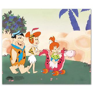 Strolling with Pebbles Limited Edition SERICEL from the Popular Animated Series The Flintstones with Certificate of Authenticity.
