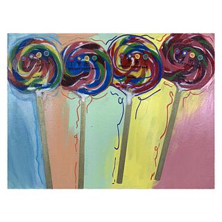 Steve Kaufman (1960-2010), "Dylan's Candy III" One-of-a-Kind Hand Pulled, Hand Painted Mixed Media on Canvas, Hand Signed with Letter of Authenticity.