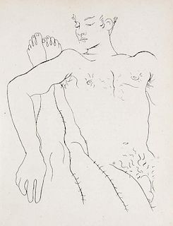 Genet, Jean
Querelle de Brest. Mit 29 blattgroßen Lithographien nach Zeichnungen von Jean Cocteau. (Paris, P. Morihien, 1947