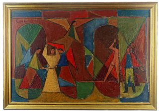 Cubist Oil Painting by Walter Anton Carnelli