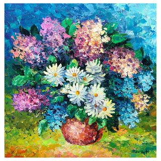 Alexander Antanenka, "Bouquet For You" Original Painting on Canvas, Hand Signed with Letter of Authenticity.