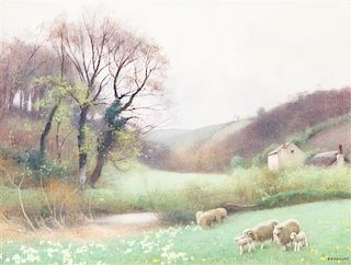 Benjamin D. Sigmund, (British, 19th century), Grazing Sheep