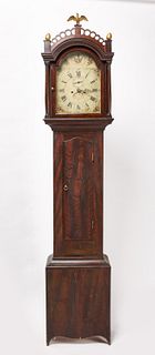 Tall Clock with Bluebird Face and Eagle Finial