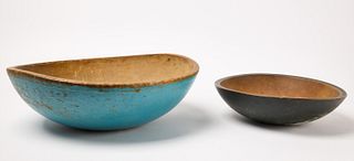 Two Turned and Painted Bowls