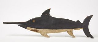 Carved and Painted Swordfish Weathervane