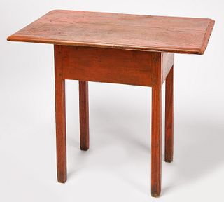 Country Chippendale Red Tea Table