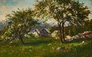 Frank H Shapleigh - Landscape with House in Field