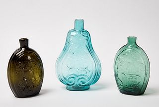 Three Early Glass Flasks