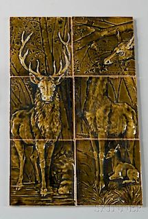 Trent Tile Co. Six Deer Pottery Tiles