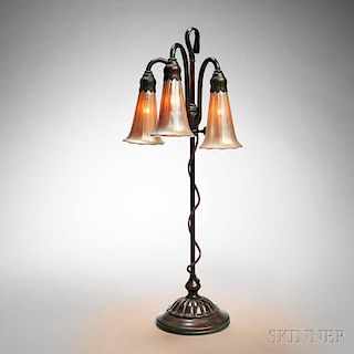 Tiffany Studios Three-light Lily Lamp