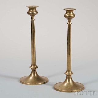 Pair of Arts and Crafts Candlesticks in the Manner of Jarvie