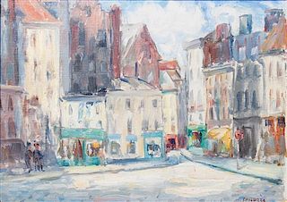 Francesco J. Spicuzza, (Wisconsin, 1883-1962), Street in Antwerp, Belgium and Lucerne, Switzerland (two works)