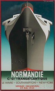 Adolphe Cassandre (Russian/American, 1901-1968)      Poster Normandie