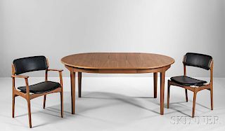 Kofod Larsen Dining Table with Six Eric Buck Chairs