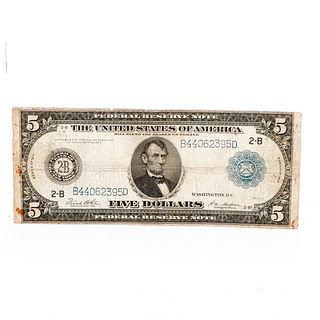1914 $5 Federal Reserve Bank Note.