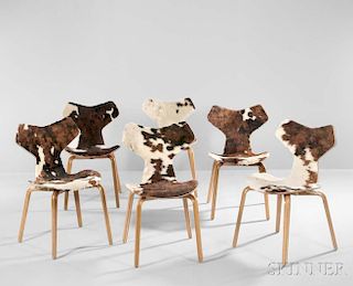 Six Arne Jacobsen Grand Prix Chairs