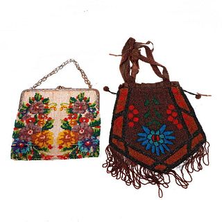 Two Vintage Floral Beaded Bags.