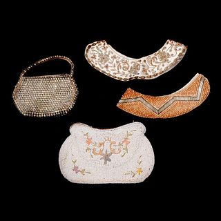 Two Vintage Purses, and Beaded/Embroidered Collars.