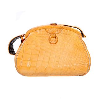 Vintage Aligator Style Leather Handbag.