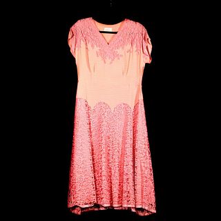 Vintage Pink Lace Tea Dress, c. 1950s.
