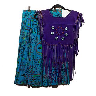 Vintage Style Skirt with Groovy Fringed Vest.