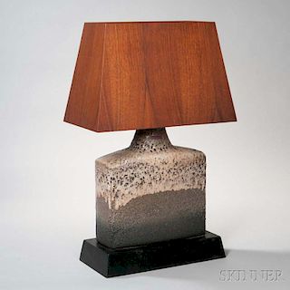 Scheurich Keramik Table Lamp with Wood Shade