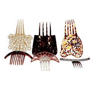 Collection of Six Vintage Hair Combs.