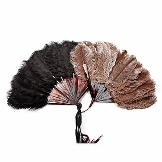 Two Vintage Ostrich Feather Fans.