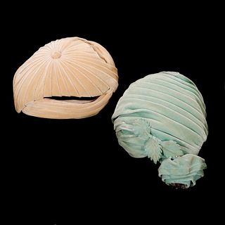 Two Vintage Velvet Small Hats, c. 1950s.