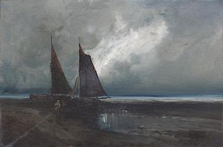 George W. Waters, (American, 1832-1912), Night Sails