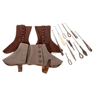 Vintage Spats with Button Hook Collection.
