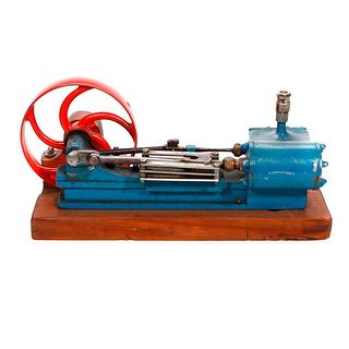 Model Live Steam Engine with Flywheel. No marks. Approximately 18 inches long