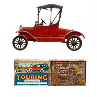 Parker Brothers Touring Card Game - two versions and Sexton Antique Car Wall Hanging