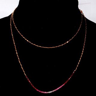 Ruby, pink and white sapphire and gilt silver necklace