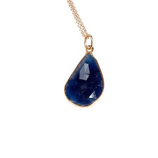 Sapphire and 18k gold pendant-necklace