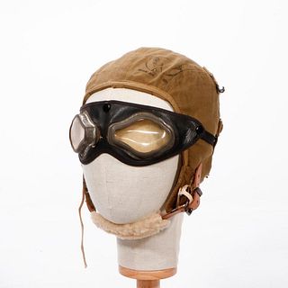 Vintage U.S. Air Force Cap/Goggles, with others.