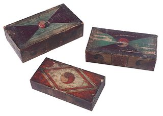 Three Korean Wooden Boxes 