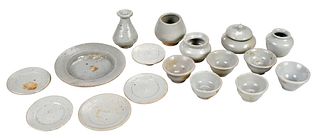 Group of 18 Korean Miniature Ceramic Offering Vessels