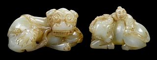 Two Chinese Carved Hardstone Animal Groups