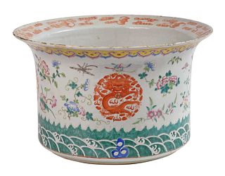 Chinese Famille Verte Porcelain Planter 