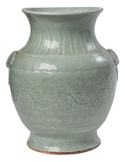 Monumental Chinese Celadon Glazed Vase