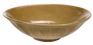 Chinese Celadon Lotus Design Earthenware Bowl