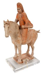 Tang Dynasty Pottery Horse and Rider