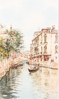 Gino De Colle, (Italian, b. 1899), Venetian Canal Scene