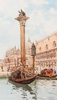 Gino De Colle, (Italian, b. 1899), Venetian Gondola