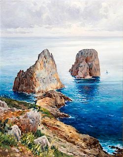Cavaliere Michele Federico, (Italian, 1884-1966), The Coast of Capri