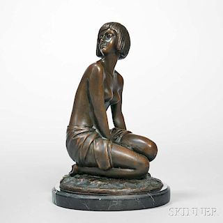 A. Gennarelli (1881-1943) Art Deco Sculpture of a Woman