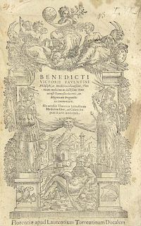 Vittori, Benedetto
Benedicti Victorii Faventini Philosophi, ac Medici excellentißimi, Theoricam medicinae in doctißimo Bono
