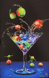 Michael Godard 'Balancing Act - 2022' hand-embellishment giclee on canvas