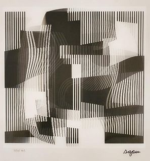 Yaacov Agam "Untitled Black & White" Circa 1974, Agamograph Signed & numbered
